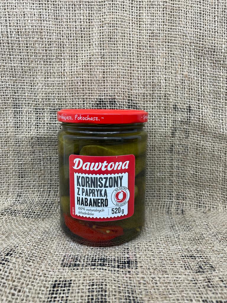 Korniszony z Papryka Habanero Dawtona 520g