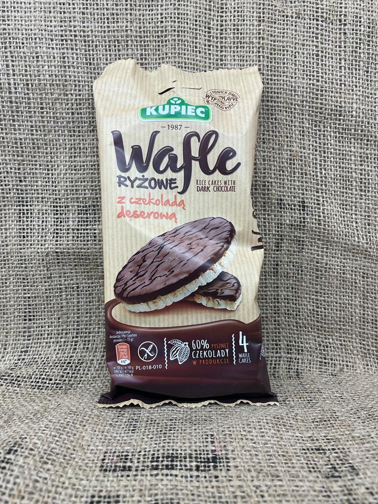 Wafle Ryzowe z czekolada deserowa Kupiec 60g